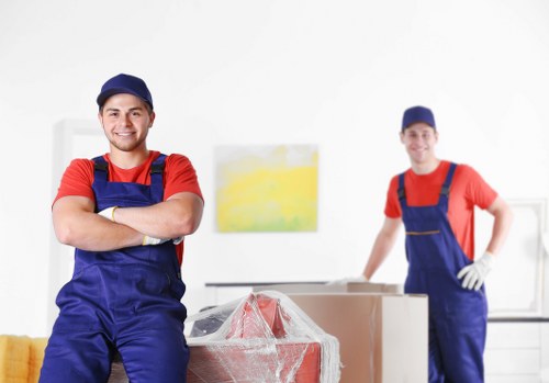 Careful loading of furniture into a removal truck