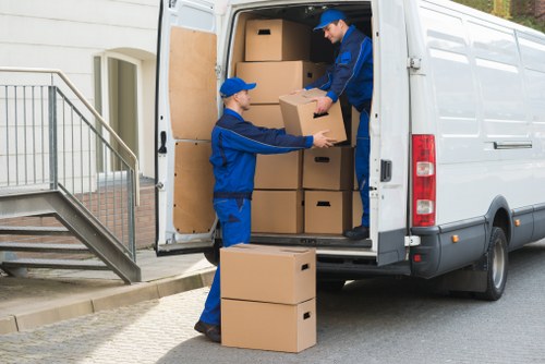 Removal van ready for a residential move in Holland Park