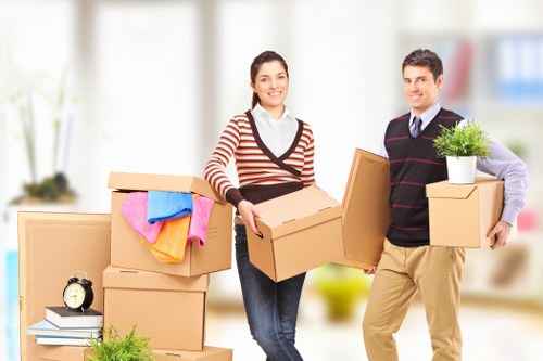 Packed moving van ready for a home relocation near Hollandpark