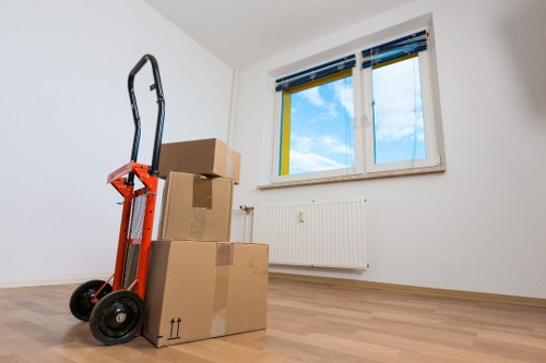 Removal van loaded for a local house move in West London