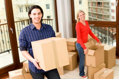 Local moving van handling boxes and household items for a Hollandpark customer
